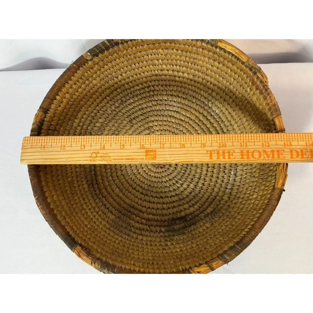 Antique Hand Crafted Woven Coil Wedding Basket 13